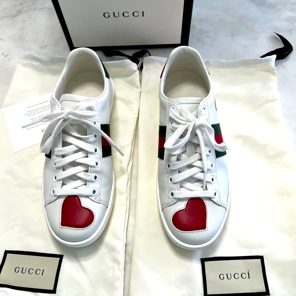 Women Gucci Loved Leather Sneakers Size 5 1/2